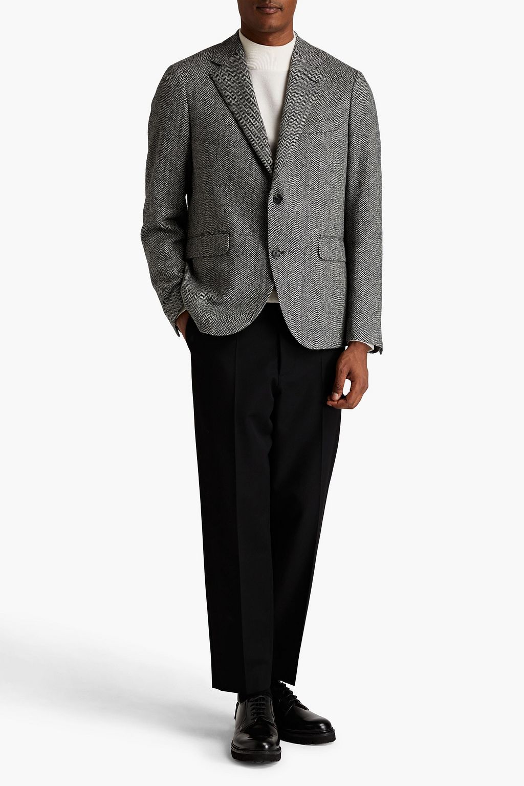 TOD'S Herringbone wool-tweed blazer
