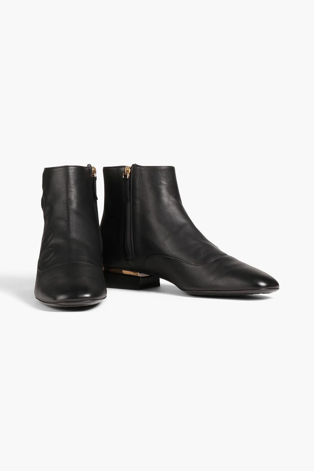 TOD'S ペブル加工レザー アンクルブーツ