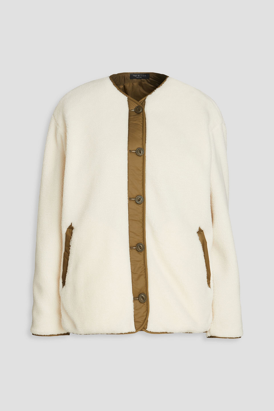 Rag & Bone Reversible Faux Shearling And Shell Jacket In Ecru