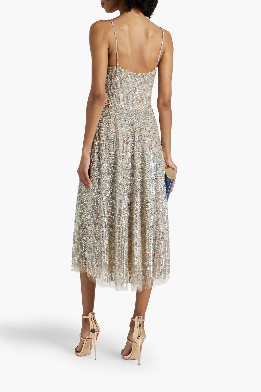 VALENTINO GARAVANI Midikleid aus Tüll mit Wickeleffekt und Pailletten