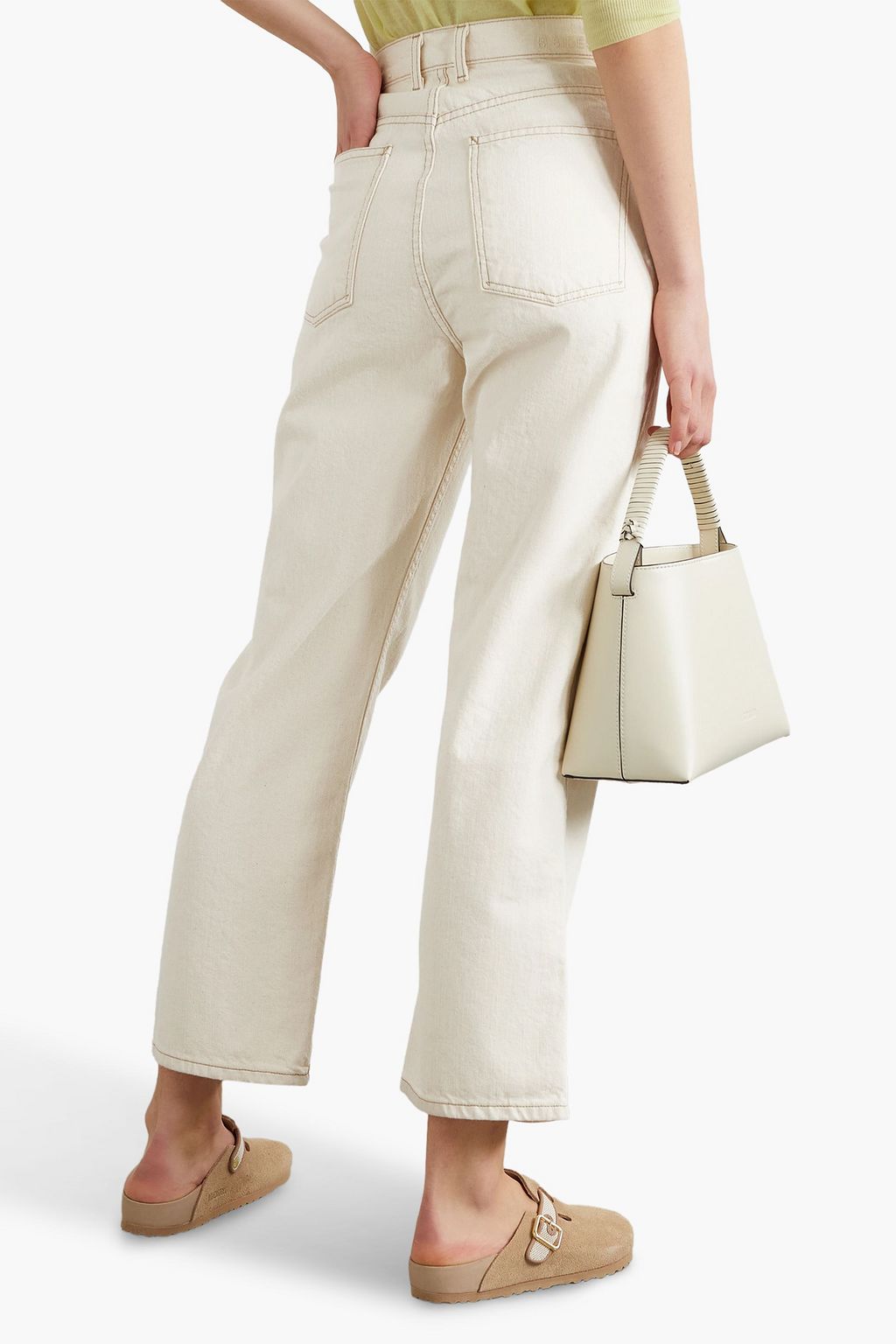 B SIDES Plein cropped high-rise straight-leg jeans