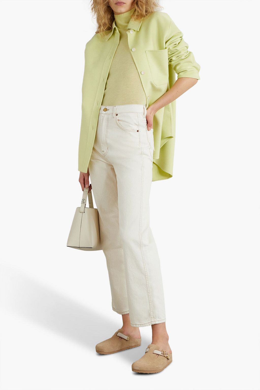B SIDES Plein cropped high-rise straight-leg jeans
