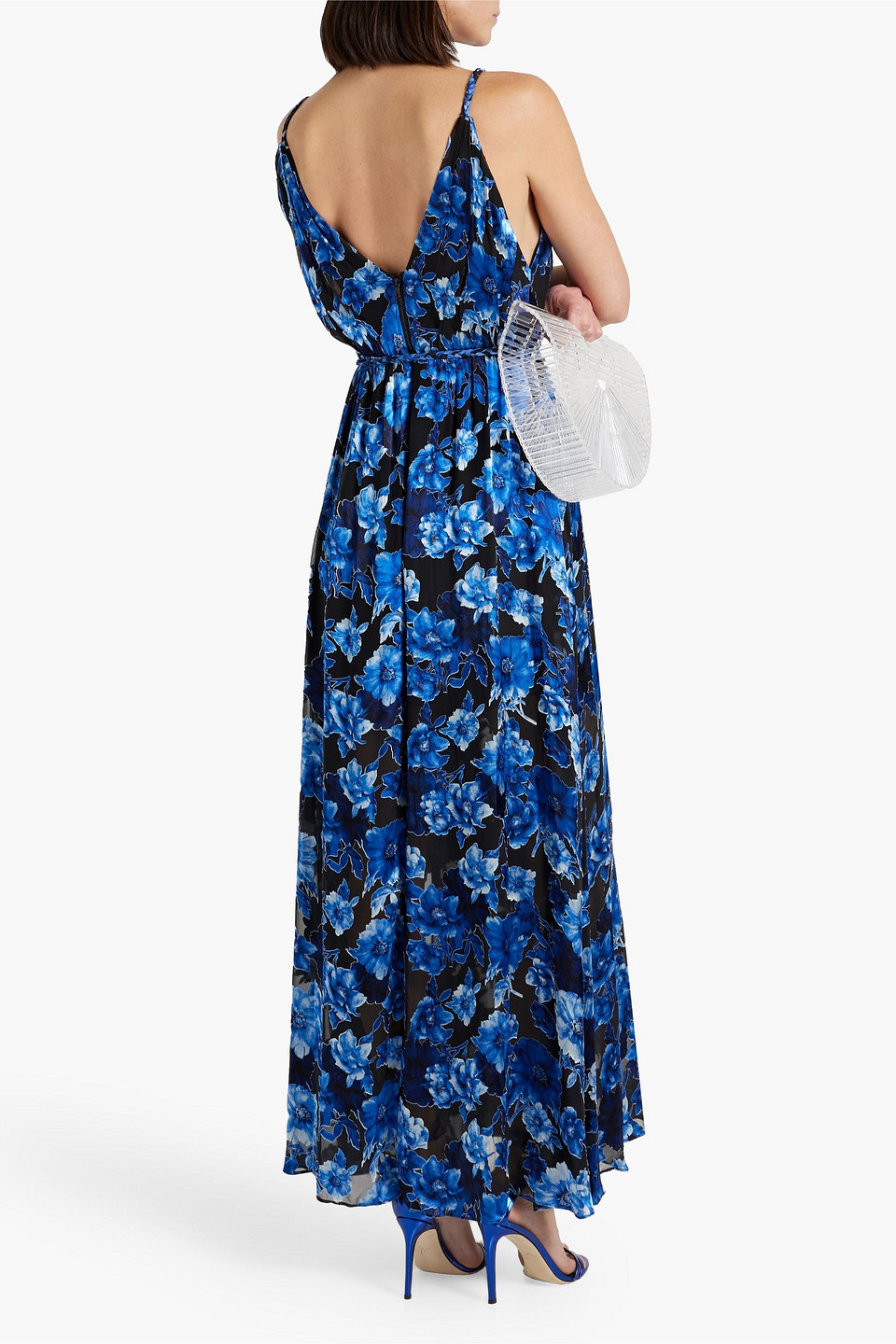 Alice + Olivia Satin-paneled floral-print chiffon maxi dress | Smart Closet