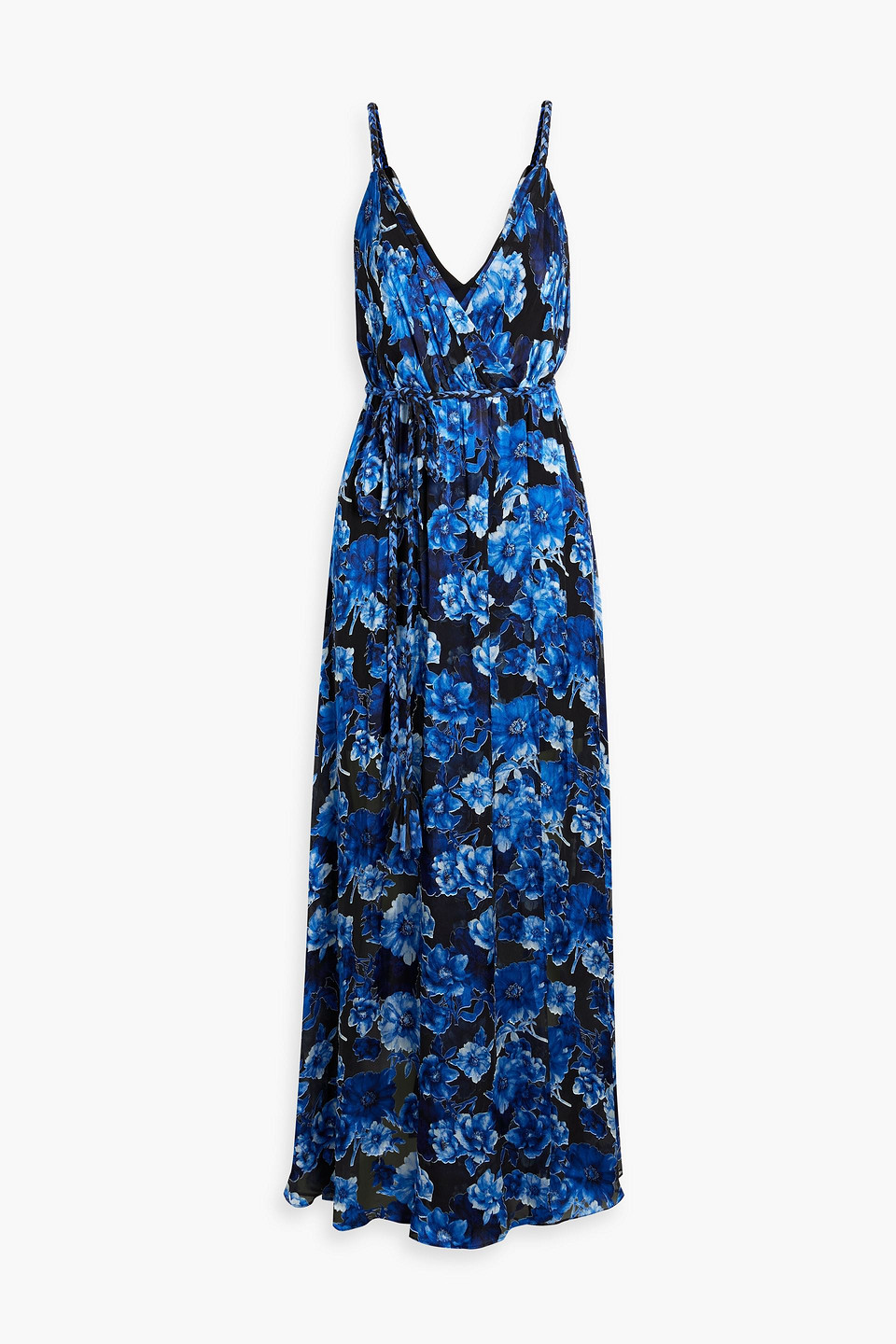 fitted lace wedding dress Alice + Olivia Kia Off the Shoulder Tiered Maxi Dress in Mineral Blue main image 1