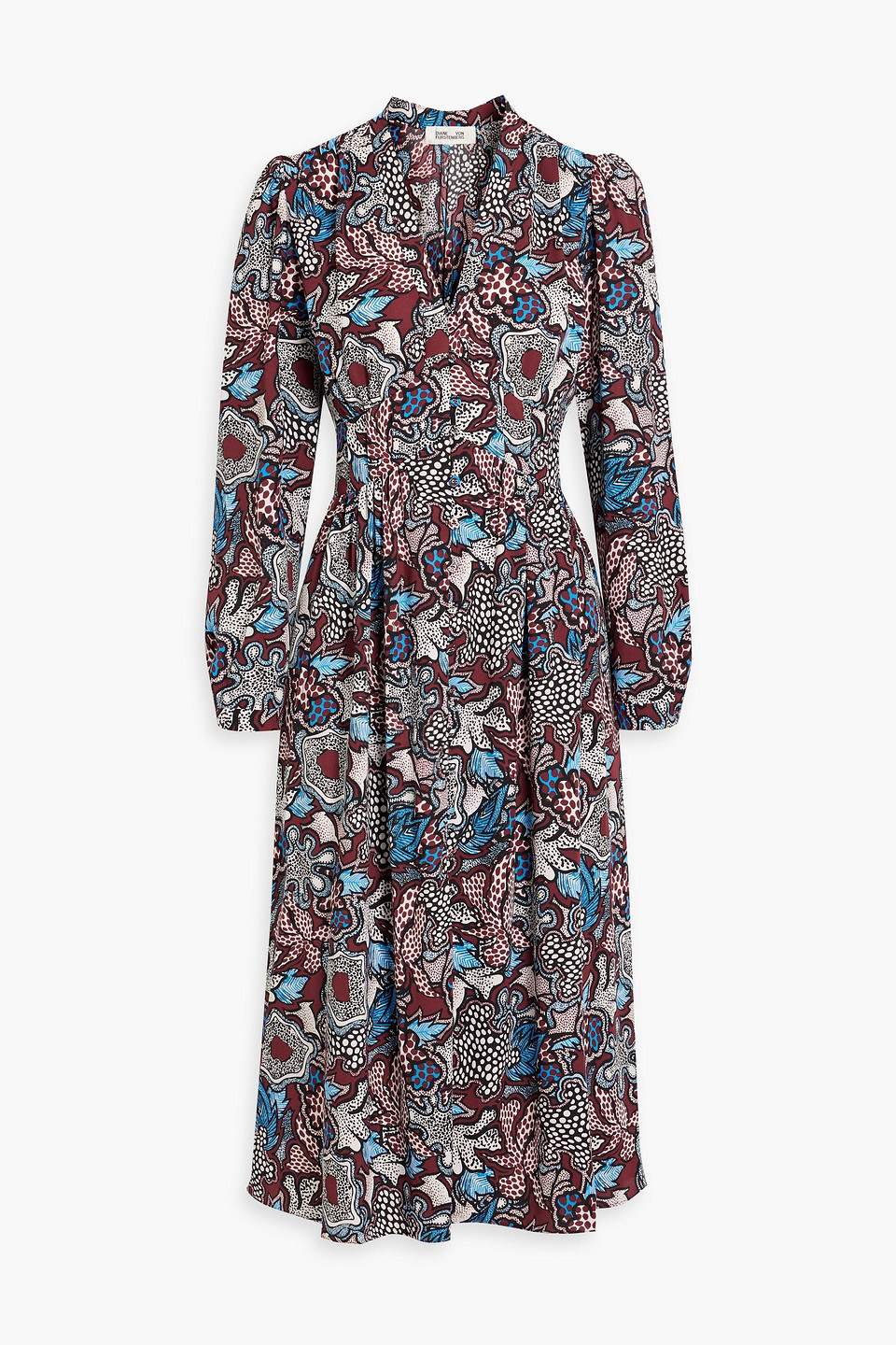 Diane Von Furstenberg Floral-print Midi Dress In Grape