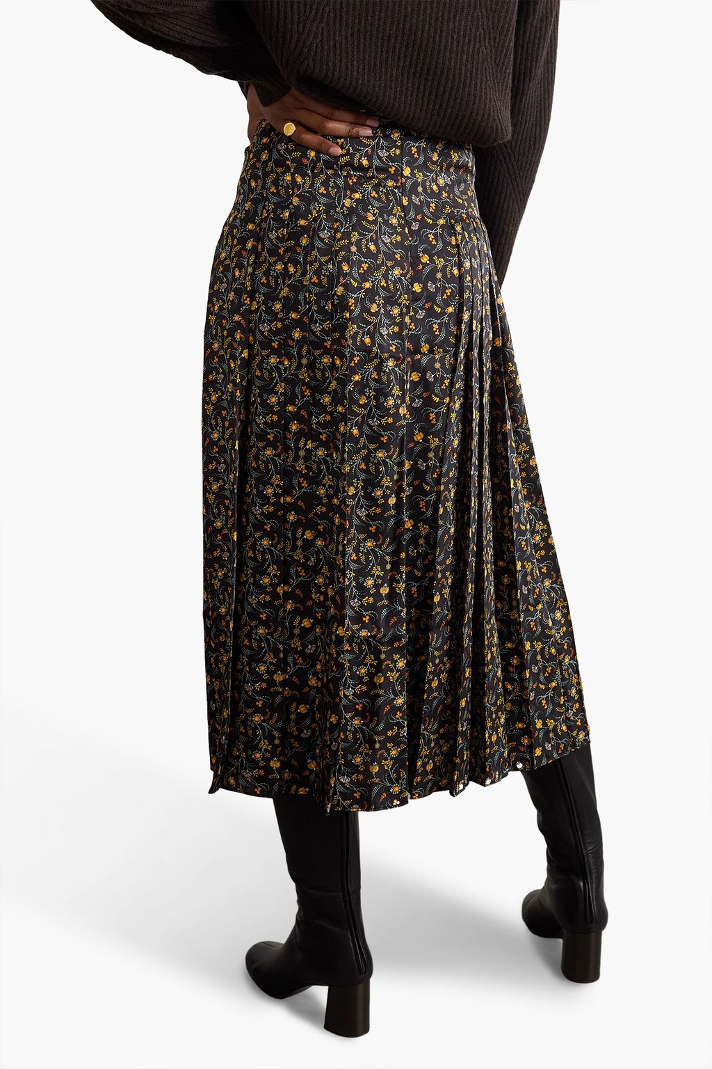 CEFINN Savannah Rock aus Twill mit Falten und floralem Print