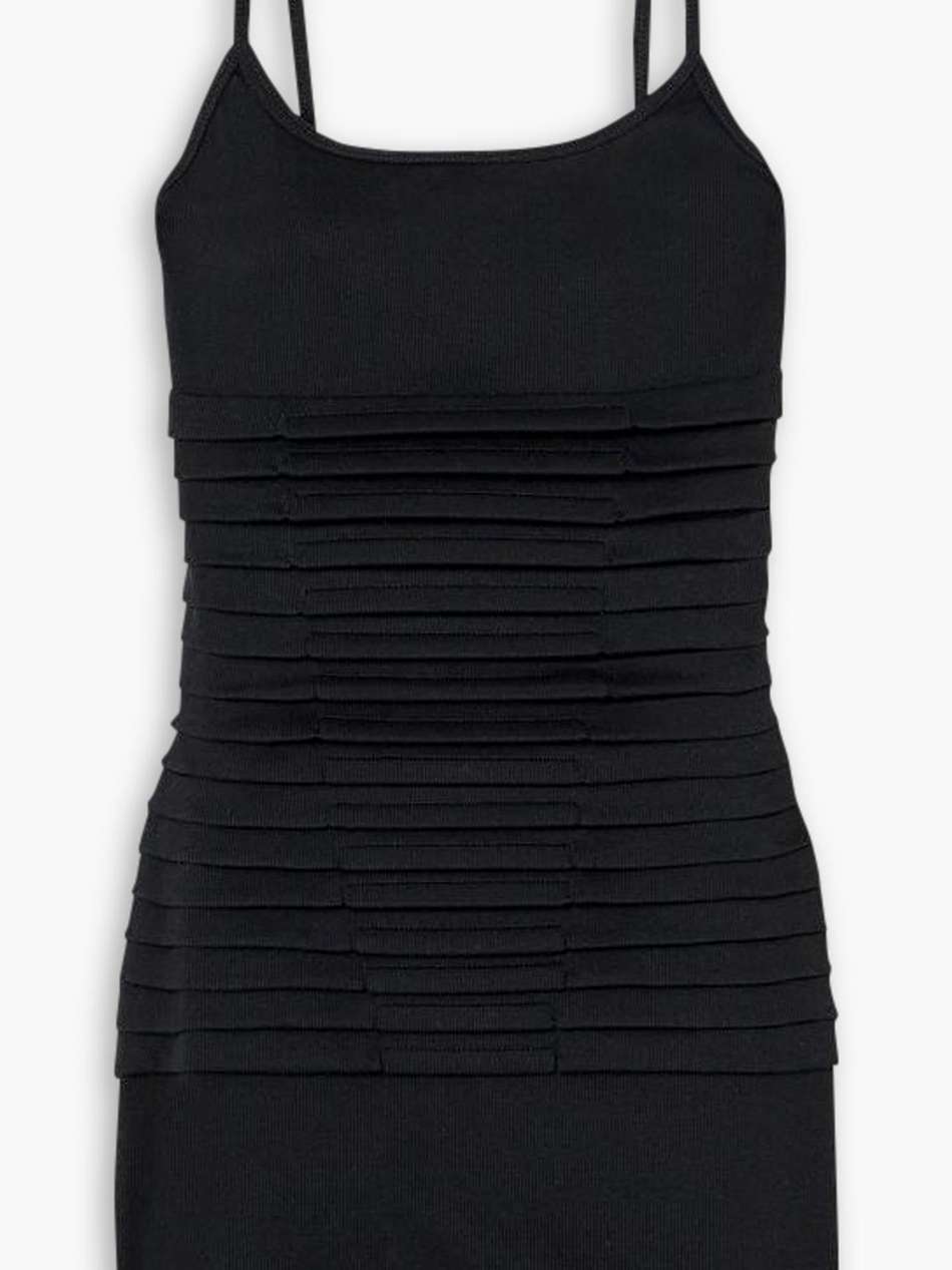 ribbed  cotton-jersey mini dress