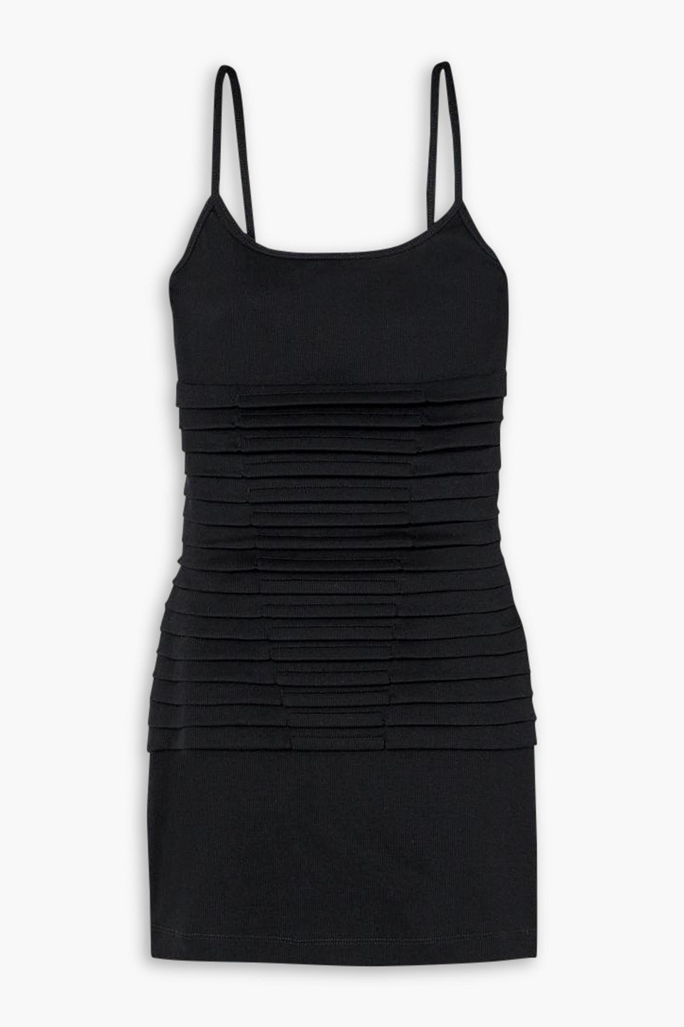 Dion Lee Ribbed Cotton-jersey Mini Dress In Black