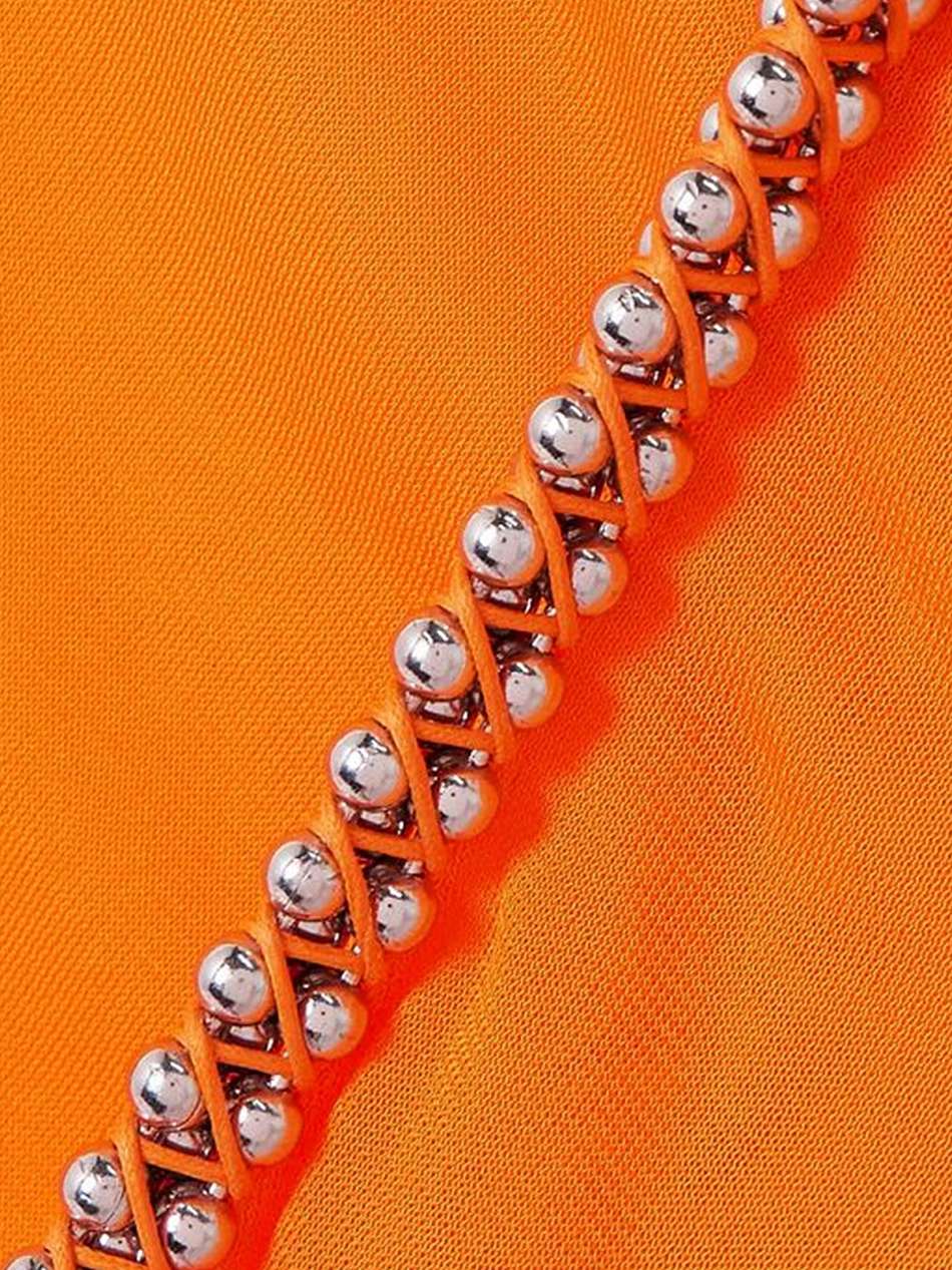 barball open-back bead-embellished mesh halterneck midi dress