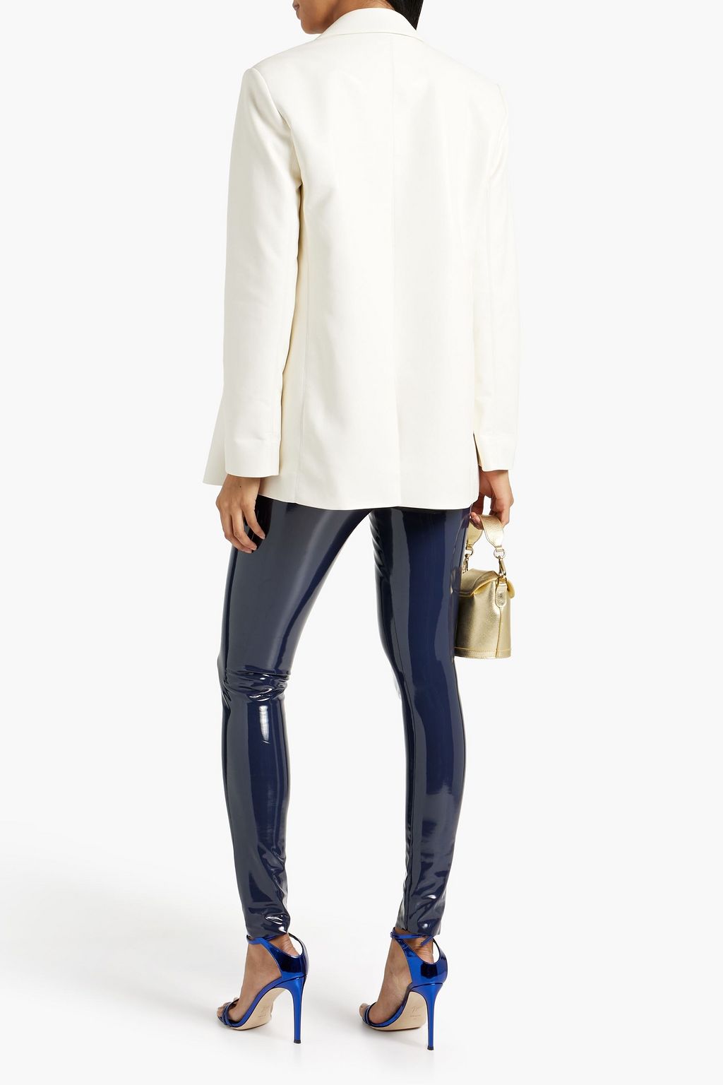 ALICE + OLIVIA フェイクレザー ダブルブレストブレザー