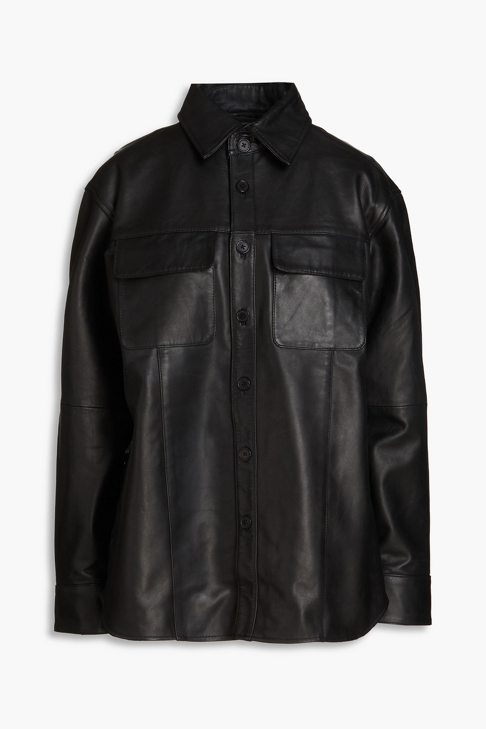 Deadwood - Shoreline leather shirt - Black - FR 36