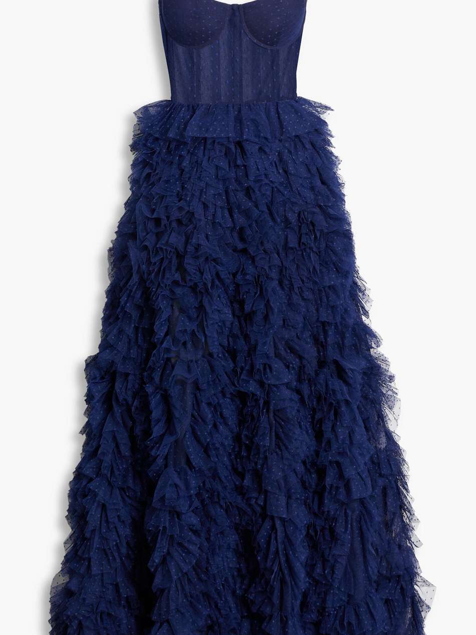 ruffled point d'esprit gown
