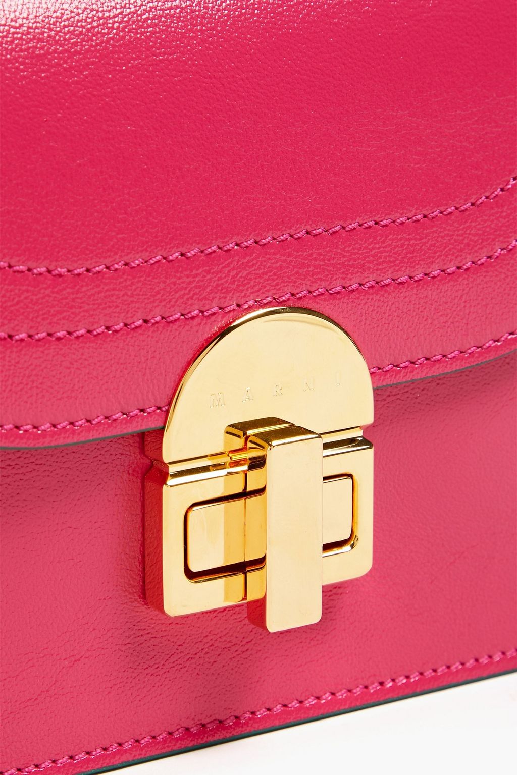 MARNI Glossed pebbled-leather shoulder bag