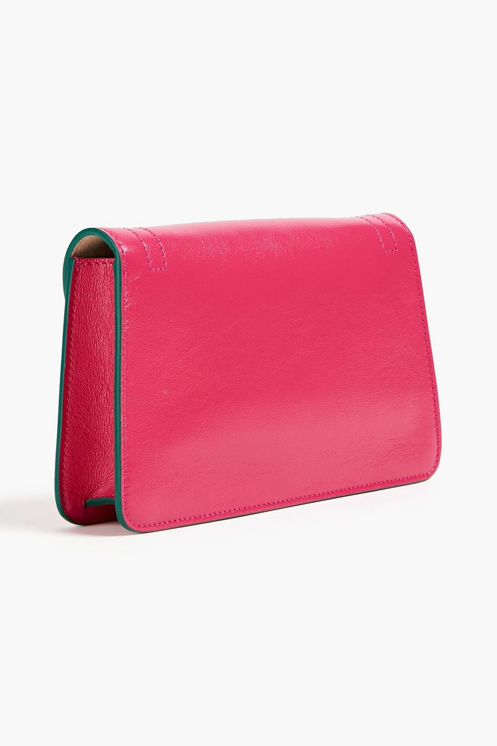 MARNI Glossed pebbled-leather shoulder bag