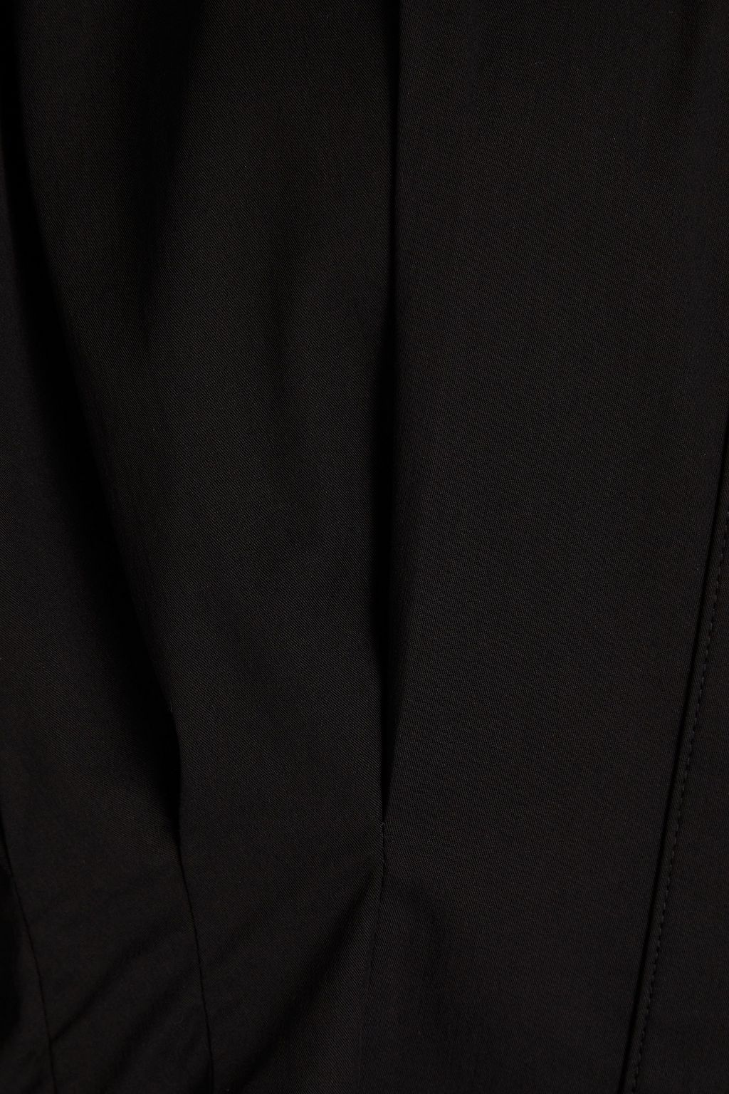 GOOD AMERICAN Pleated cotton-blend poplin shirt