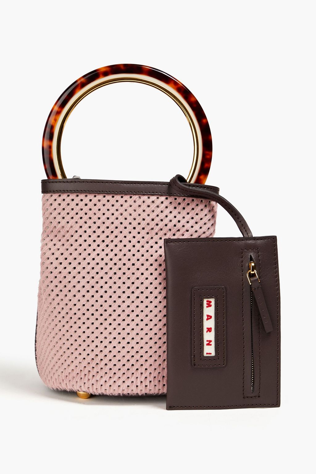 MARNI Beuteltasche aus perforiertem Kalbshaar