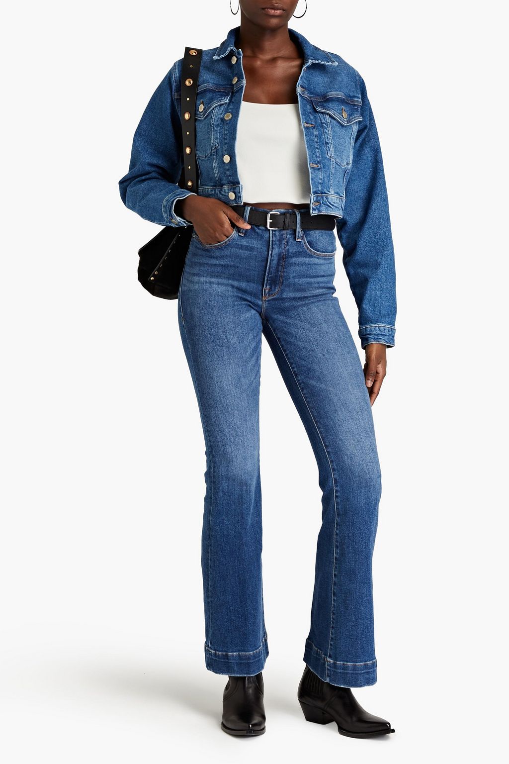 GOOD AMERICAN Cropped Jeansjacke