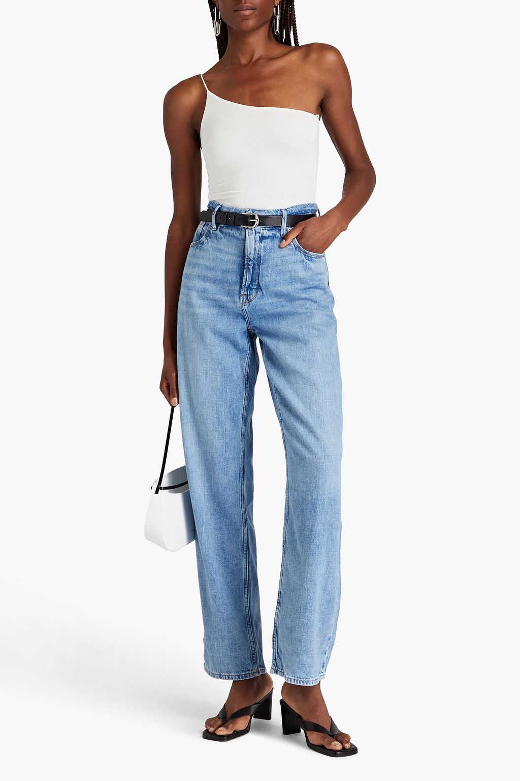 GOOD AMERICAN One-shoulder jersey bodysuit