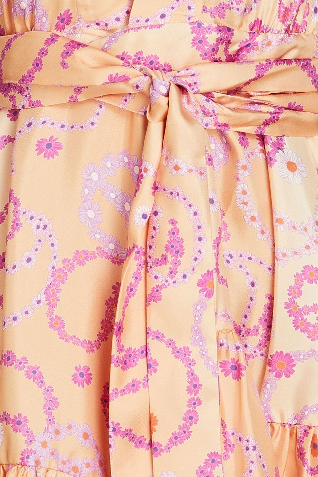 SANDRO Gathered floral-print silk-twill mini wrap dress