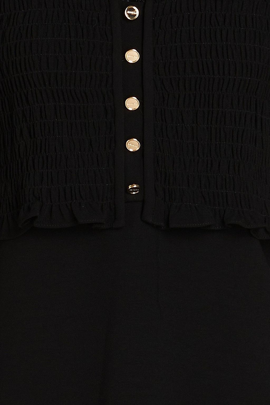 SANDRO Button-embellished shirred crepe mini dress