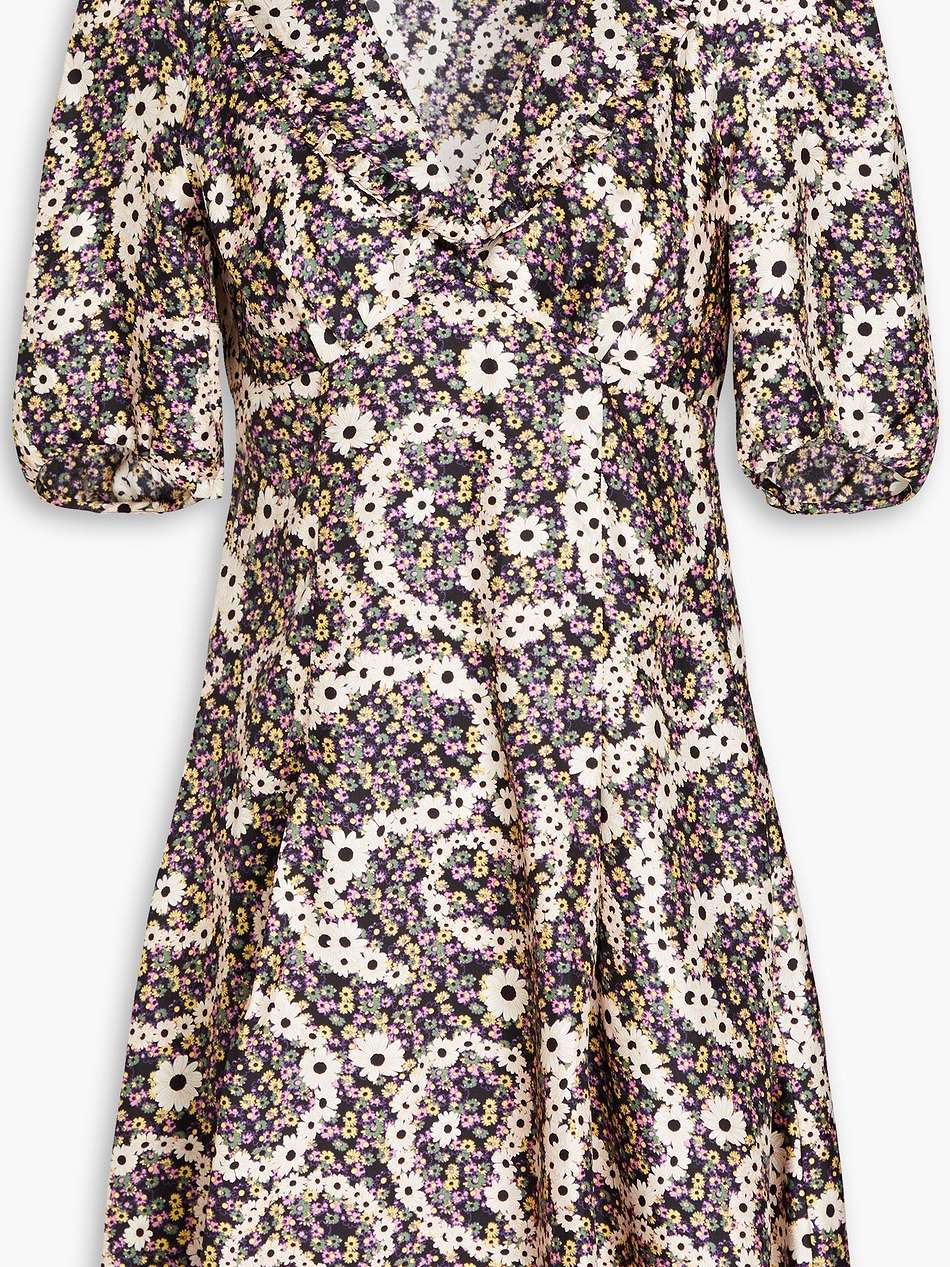 floral-print silk-twill mini dress