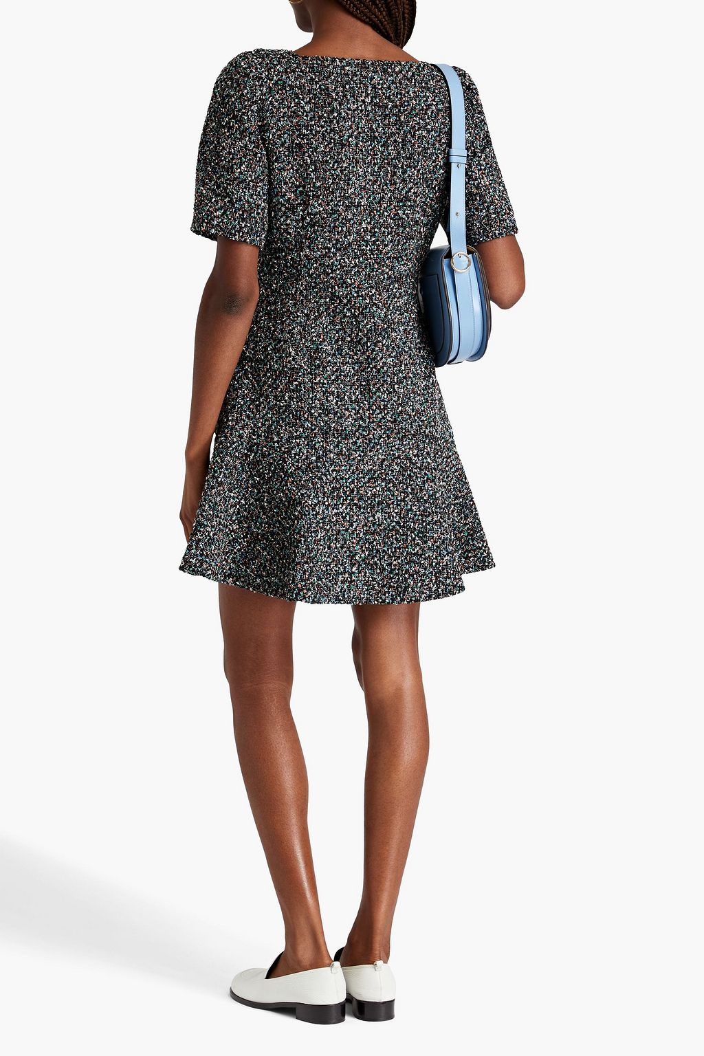 SANDRO Metallic tweed mini dress