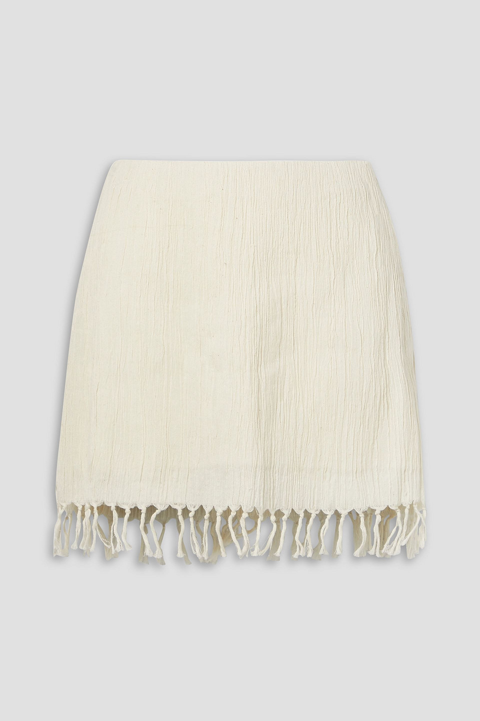 Rena fringed cotton-gauze mini skirt