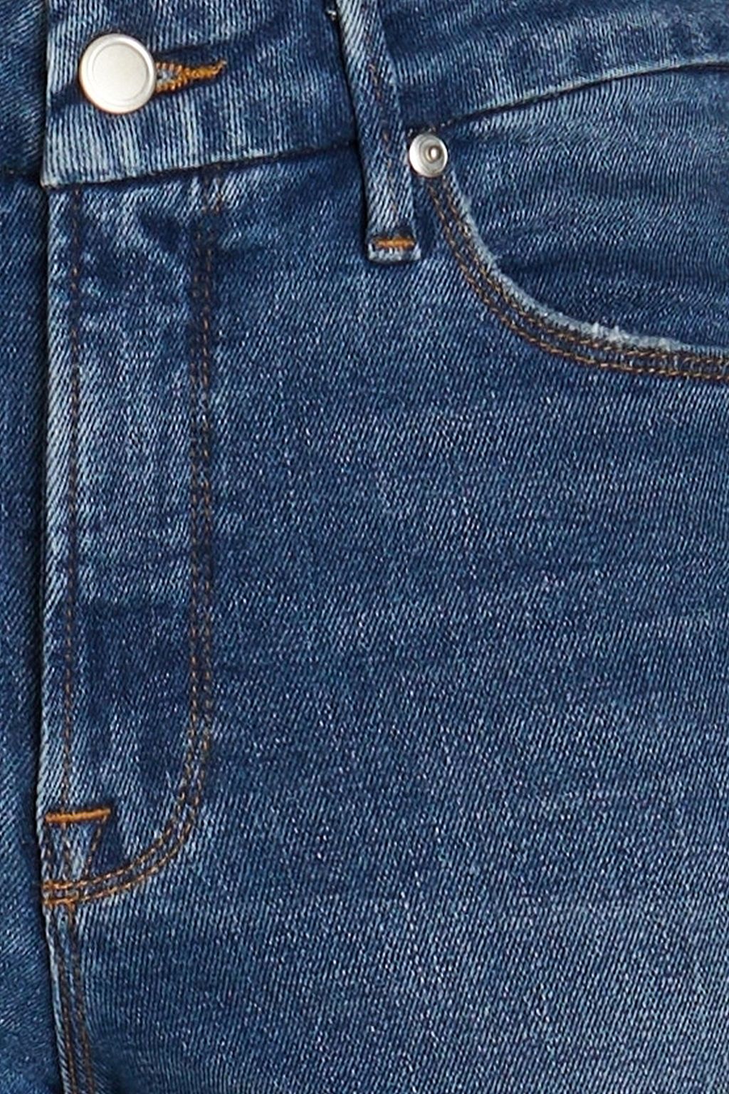 GOOD AMERICAN Halbhohe Jeans mit schmalem Bein in ausgewaschener Optik
