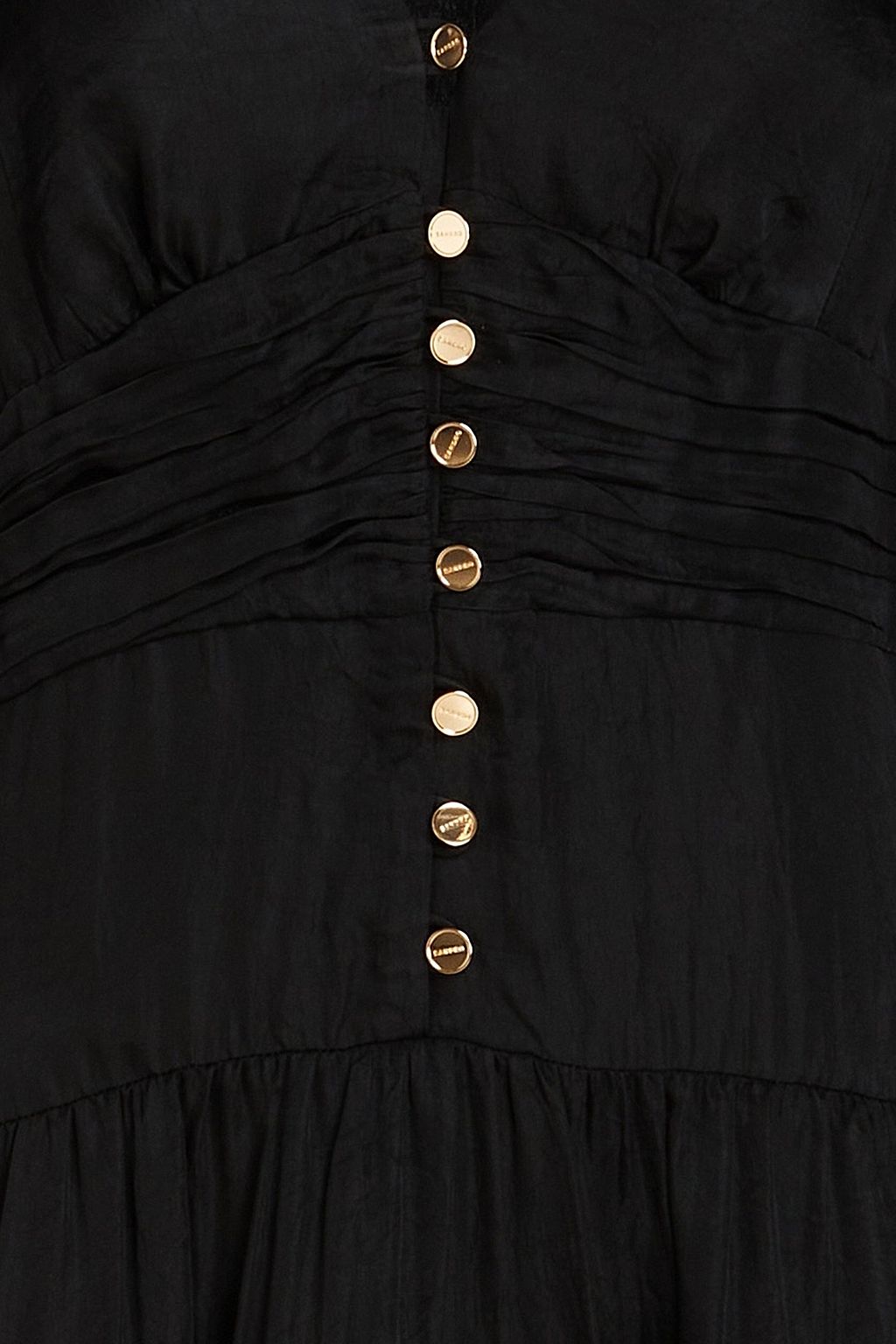 SANDRO Gathered pintucked satin mini dress