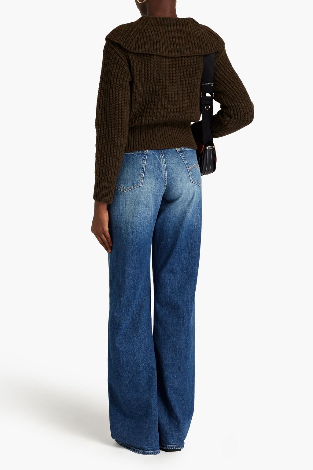 SANDRO Mélange ribbed wool-blend sweater