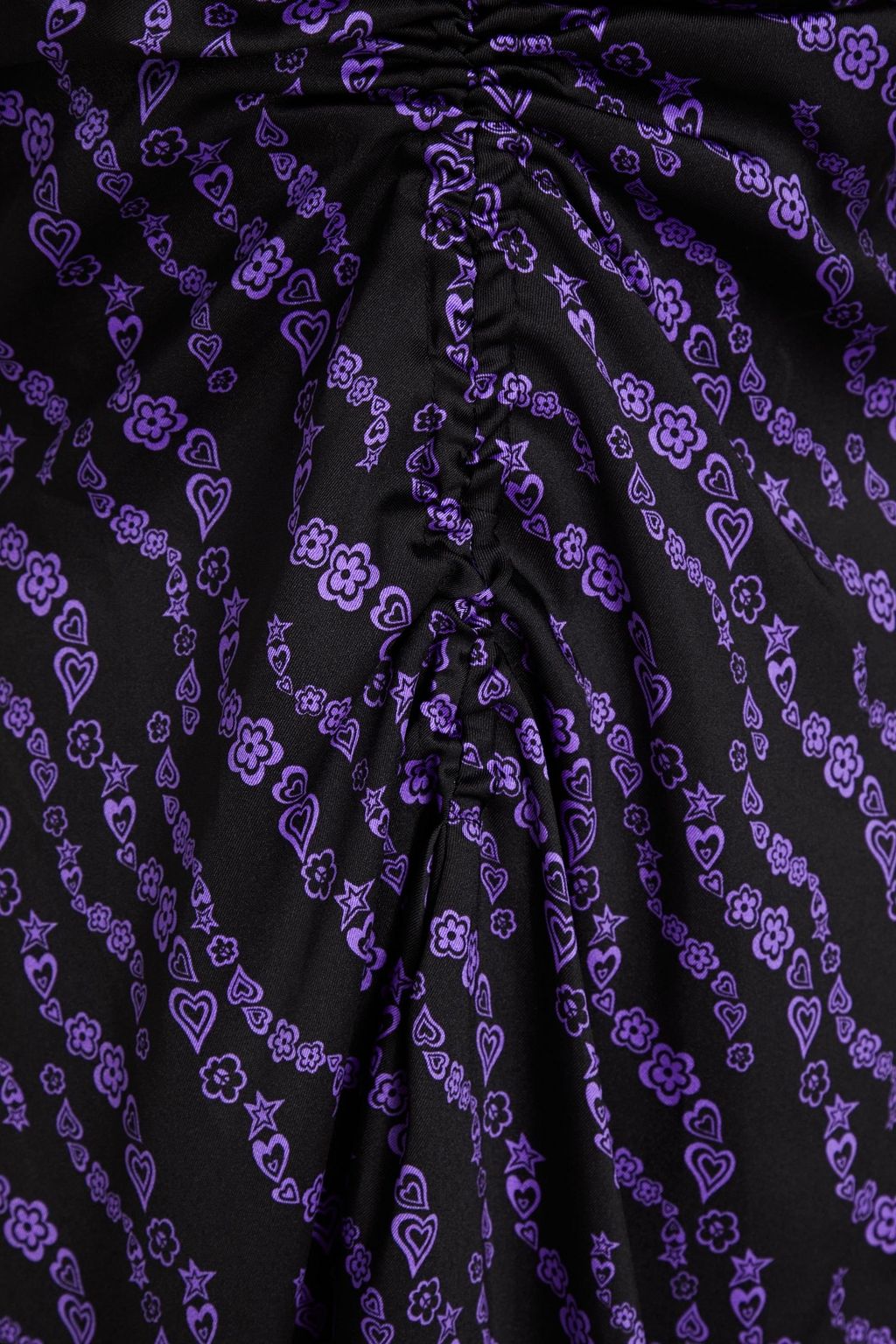 SANDRO Slip Dress in Midilänge aus Twill mit Print und Raffungen