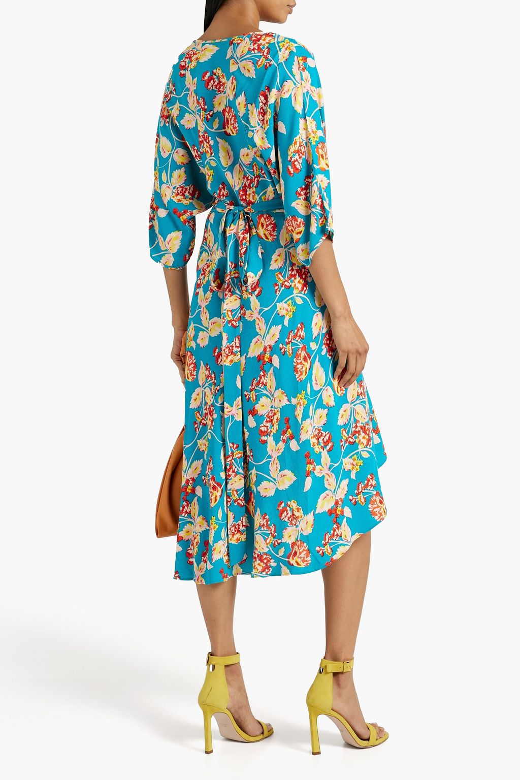 DIANE VON FURSTENBERG Wrap-effect printed crepe de chine midi dress