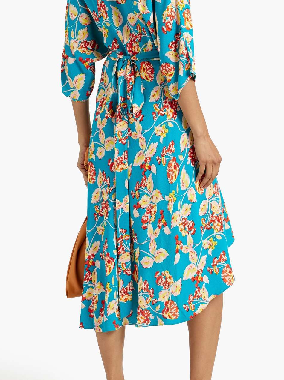 eloise wrap-effect floral-print crepe midi dress