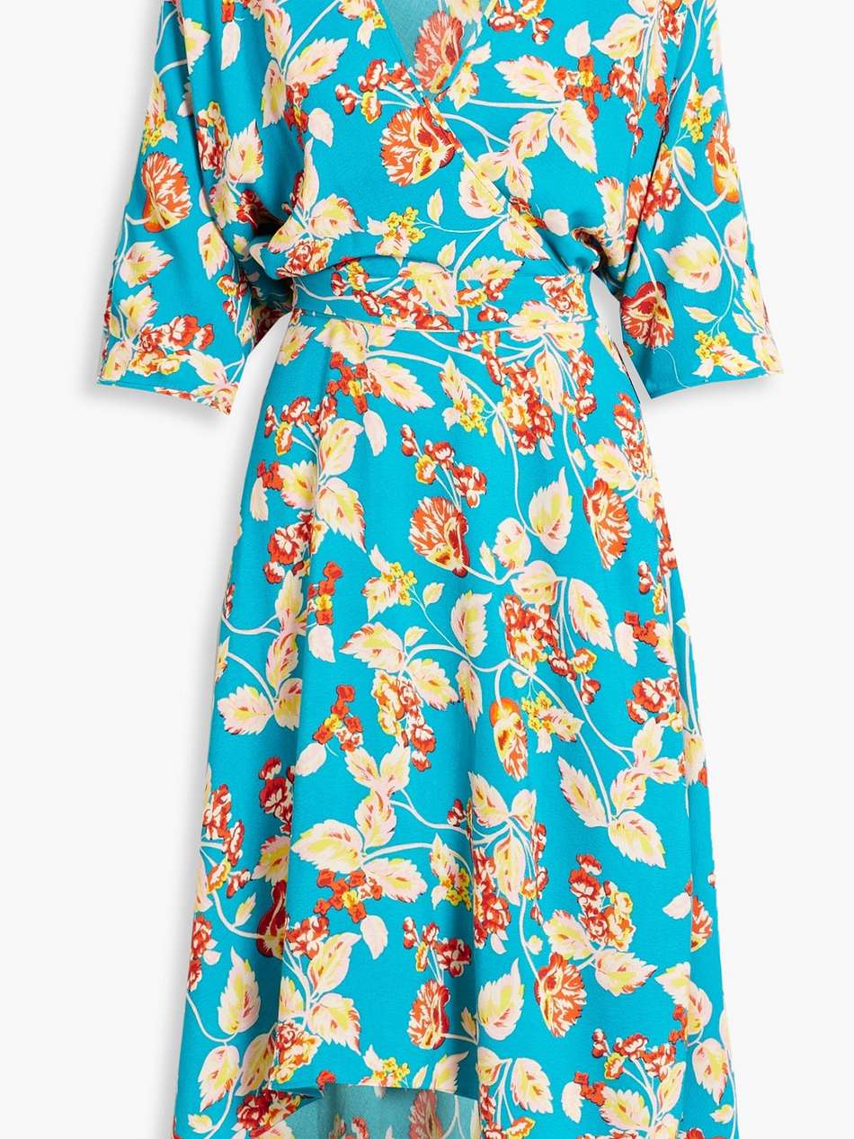 eloise wrap-effect floral-print crepe midi dress