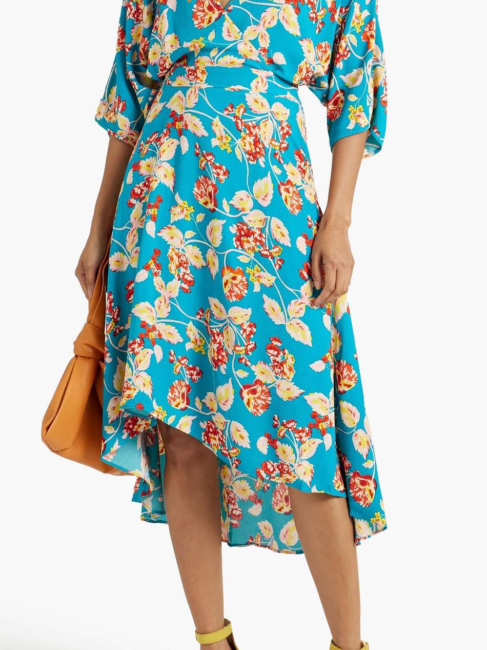 eloise wrap-effect floral-print crepe midi dress