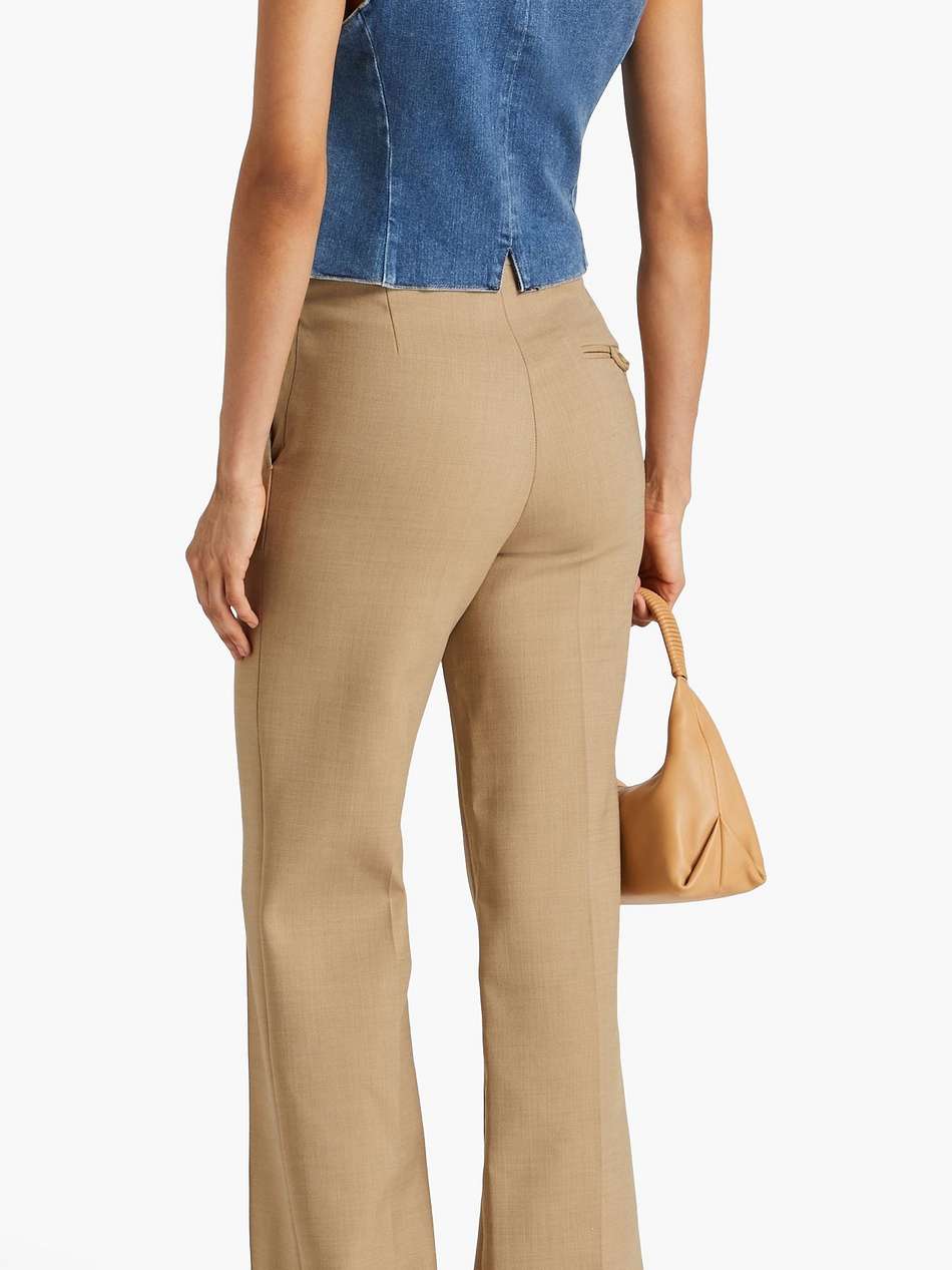 twill wide-leg pants
