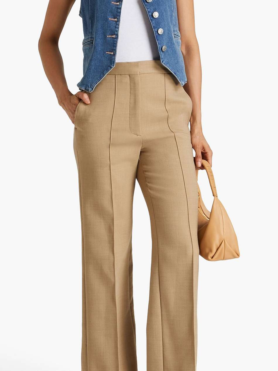 twill wide-leg pants