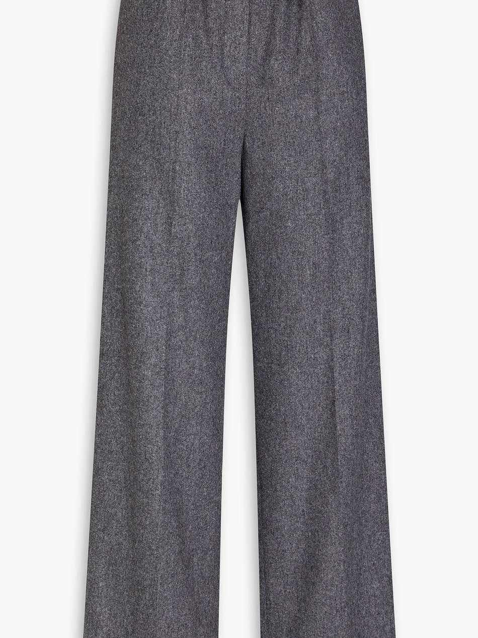 mélange wool-blend felt wide-leg pants