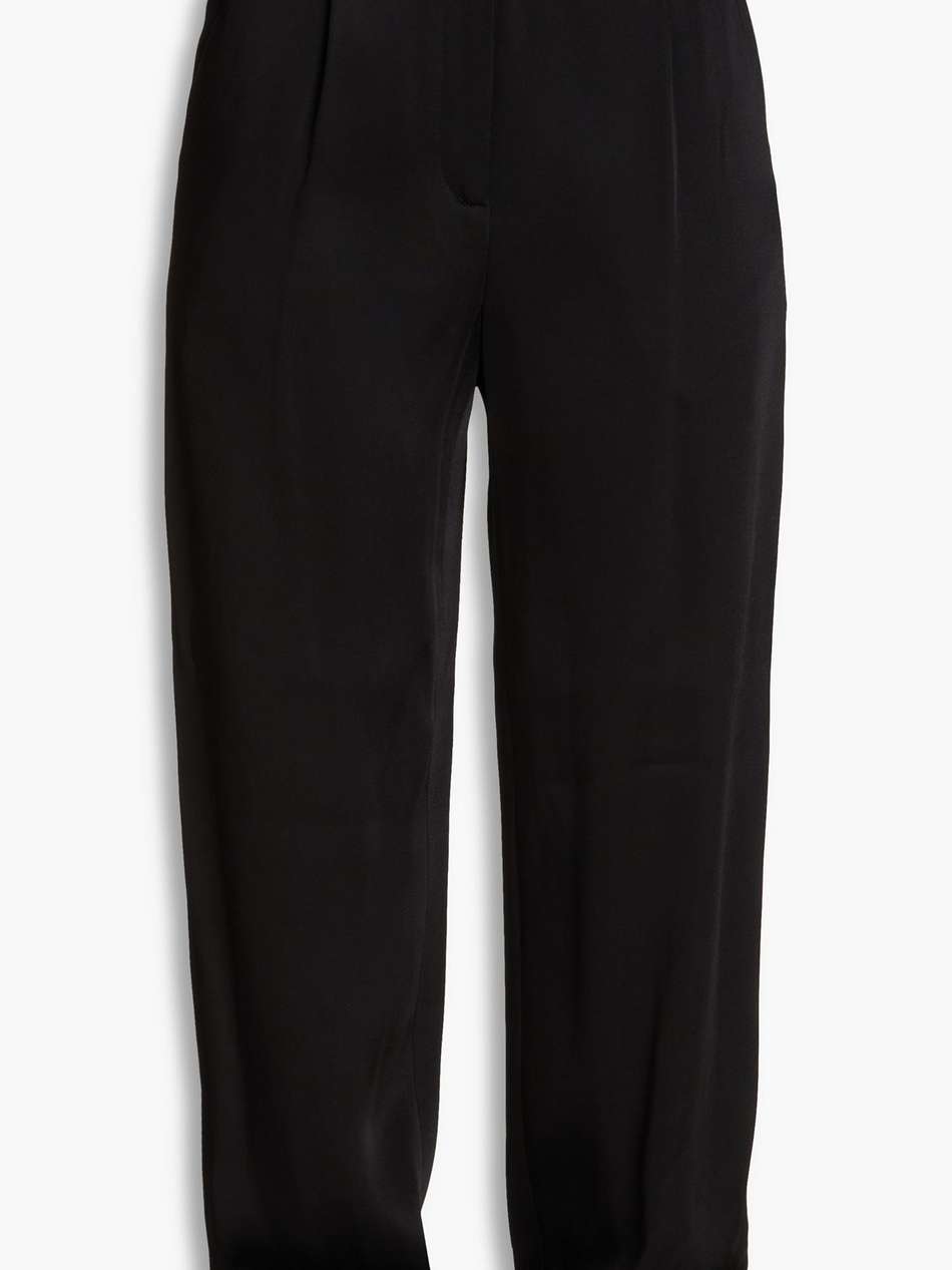 satin-crepe tapered pants