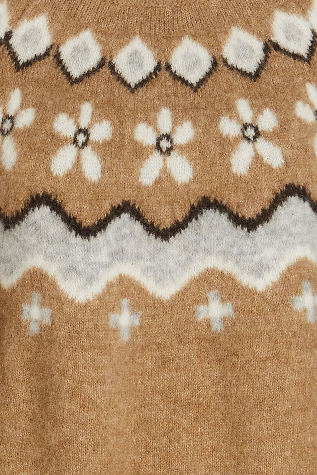SANDRO Fair Isle alpaca-blend turtleneck sweater