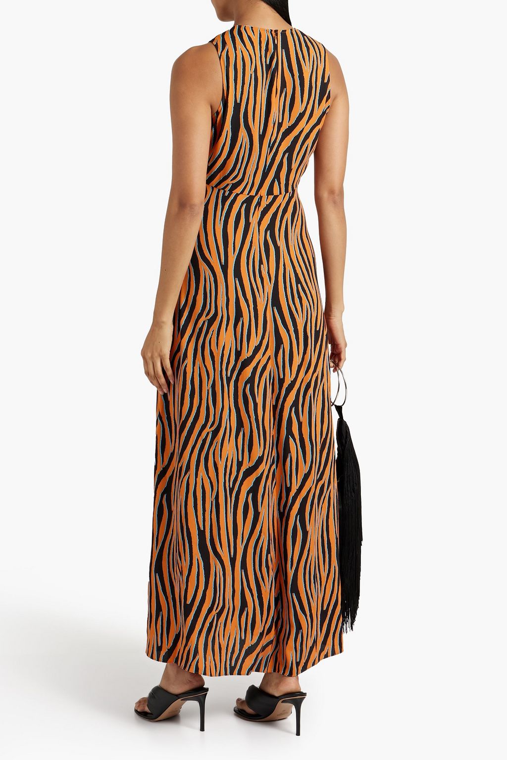 DIANE VON FURSTENBERG Ace zebra-print crepe maxi dress