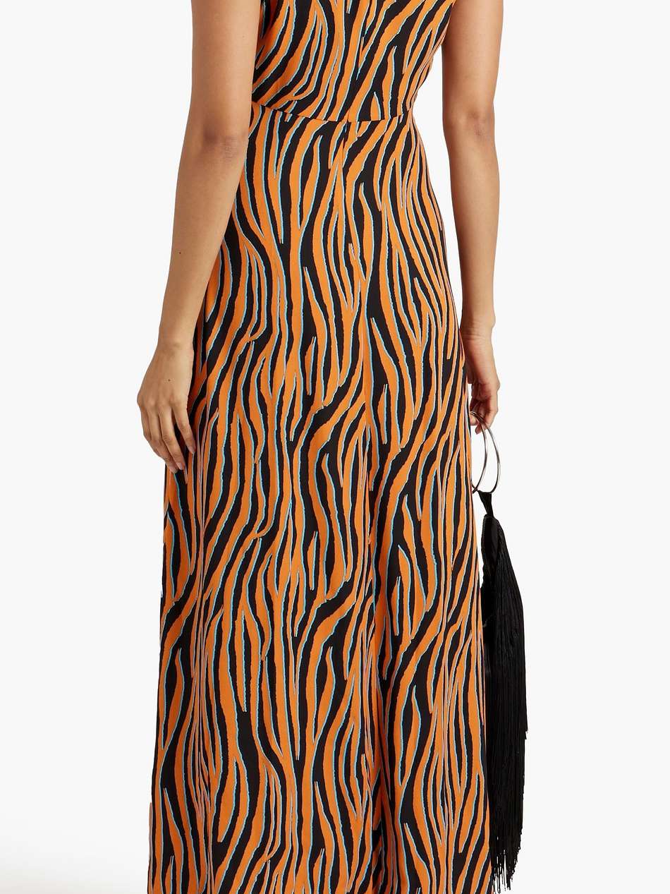 ace zebra-print crepe maxi dress