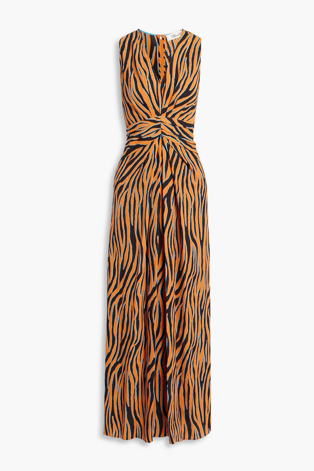 DIANE VON FURSTENBERG Ace zebra-print crepe maxi dress | THE OUTNET