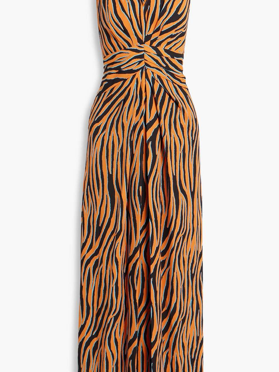 ace zebra-print crepe maxi dress