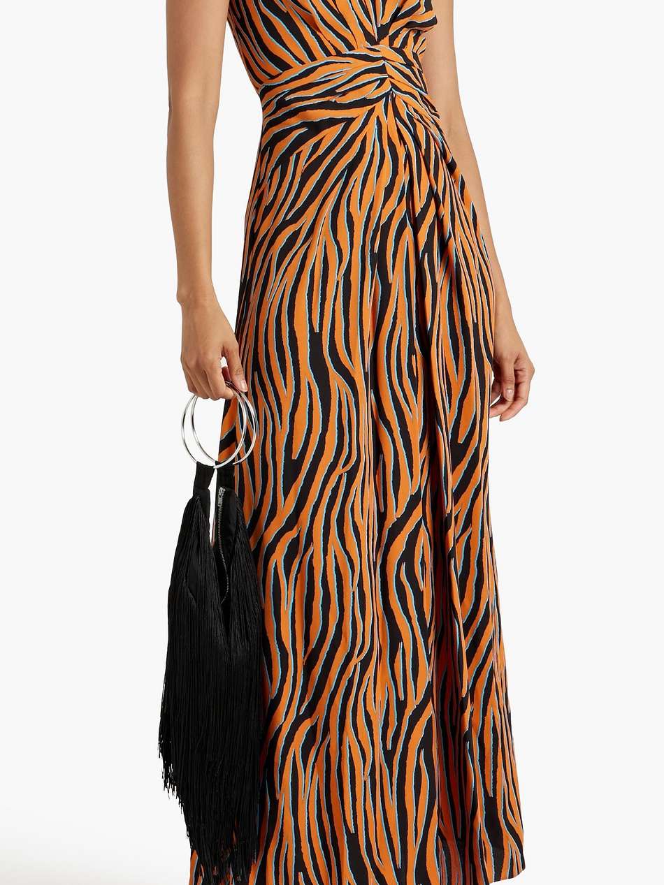 ace zebra-print crepe maxi dress
