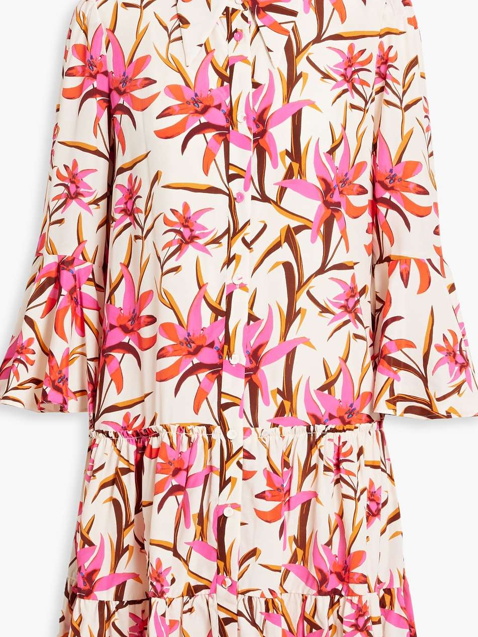 beata floral-print crepe mini dress