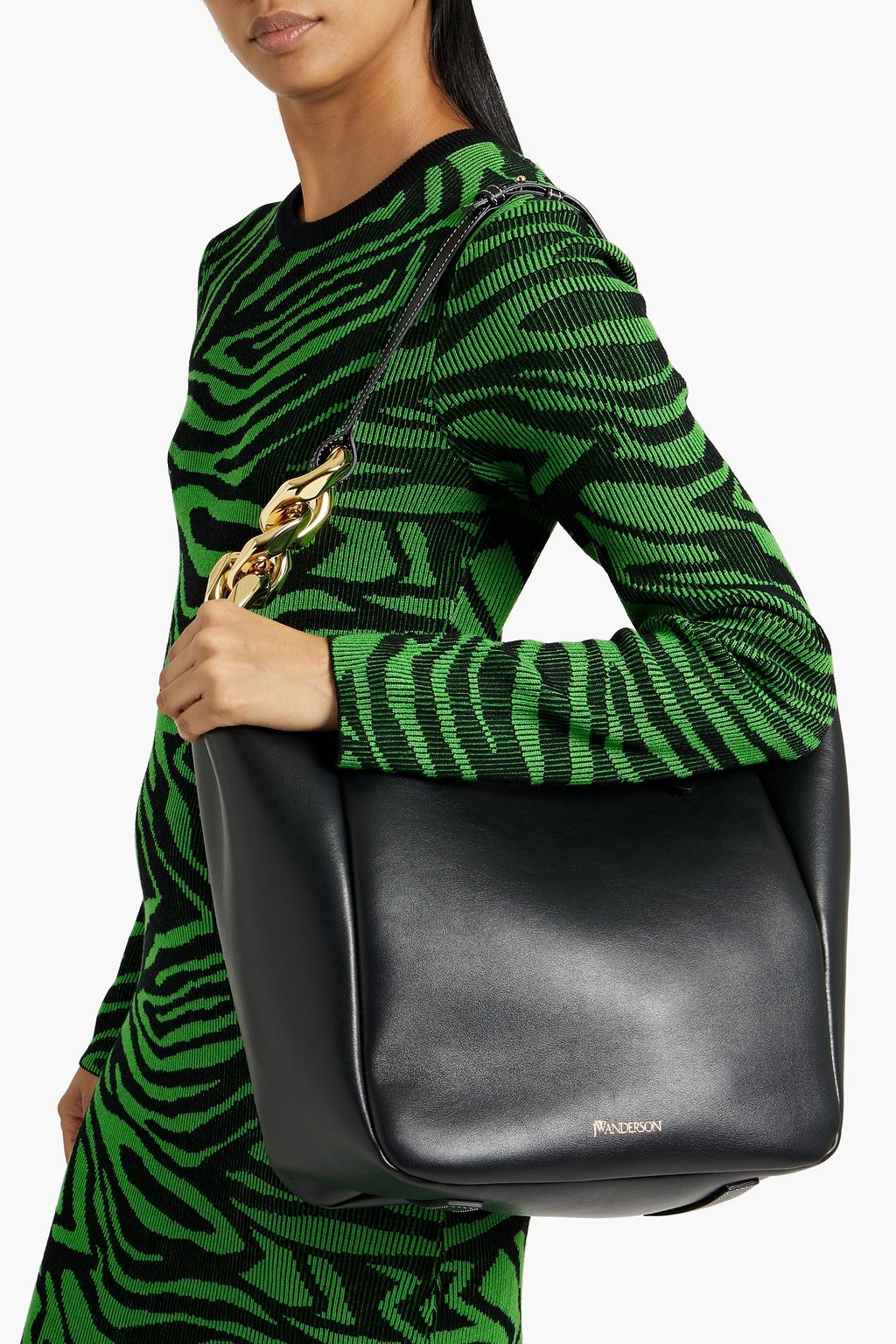 JW ANDERSON Chain-embellished leather tote