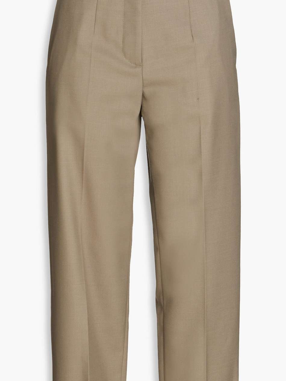twill straight-leg pants
