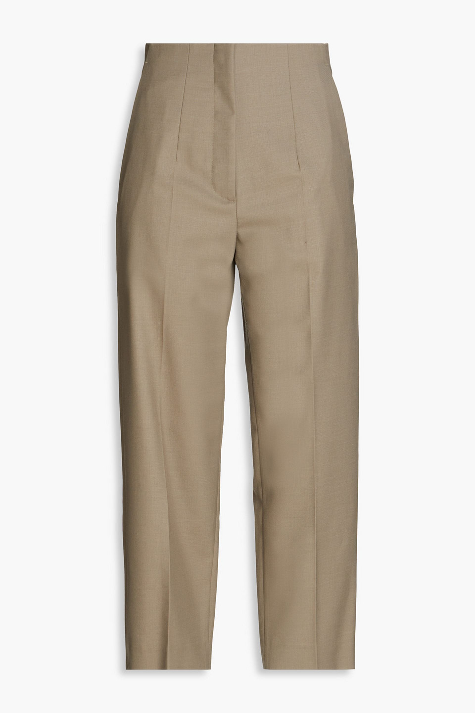 Sandro Twill Wide-leg Trousers In Mushroom