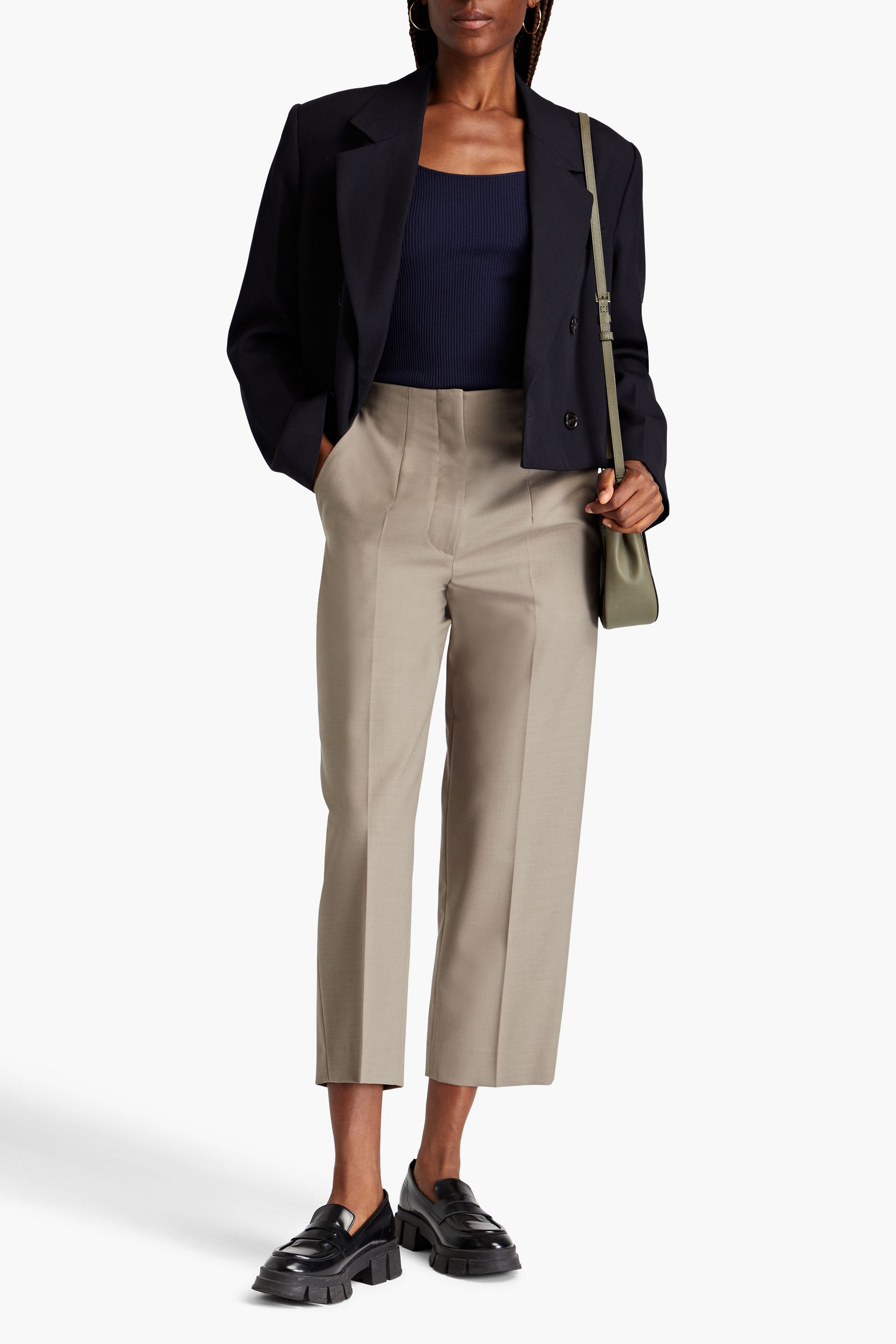 SANDRO Twill straight-leg pants